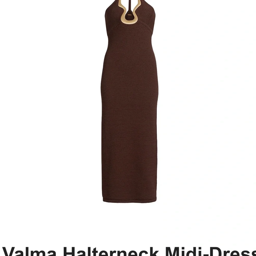 Cult Gaia Valma Halter Midi Dress with gold hardware Trim - Picture 11 of 11